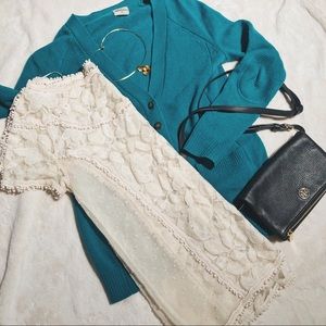MADEWELL 100% Merino Wool Teal Cardigan